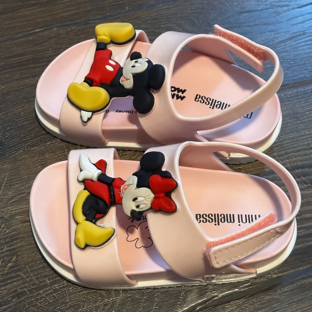Mini Melissa Light Pink Disney Kids Sandals size 6
